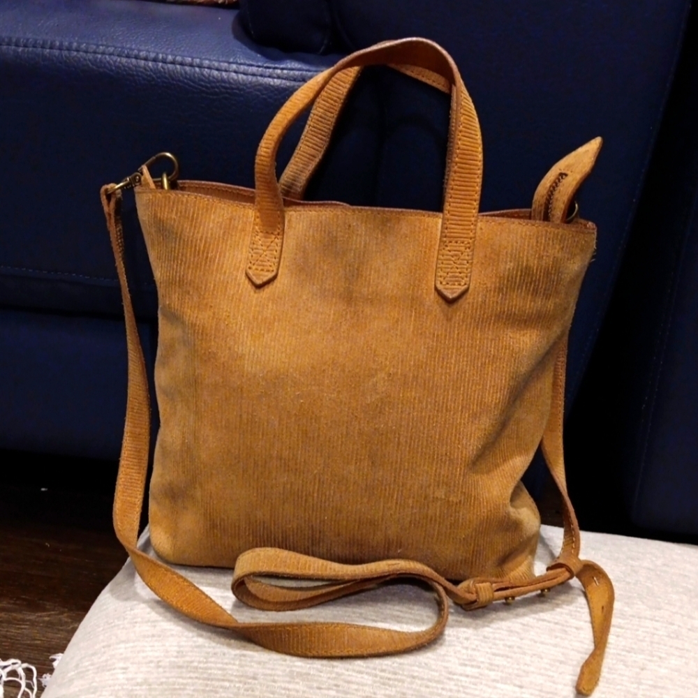 Madewell Tan Leather Tote Bag with Sturdy Handles  Crossbody